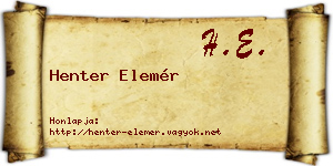 Henter Elemér névjegykártya