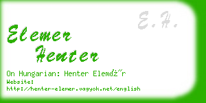 elemer henter business card